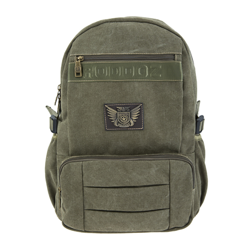 18SC-6805D تصميم جديد الجيش الأخضر نمط preppy سفر حقيبة متعددة الوظائف طالب قماش حقيبة الظهر